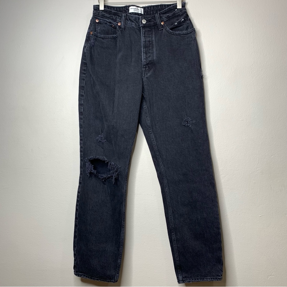 Abercrombie & Fitch Curve Love The Dad High Rise Jean Black